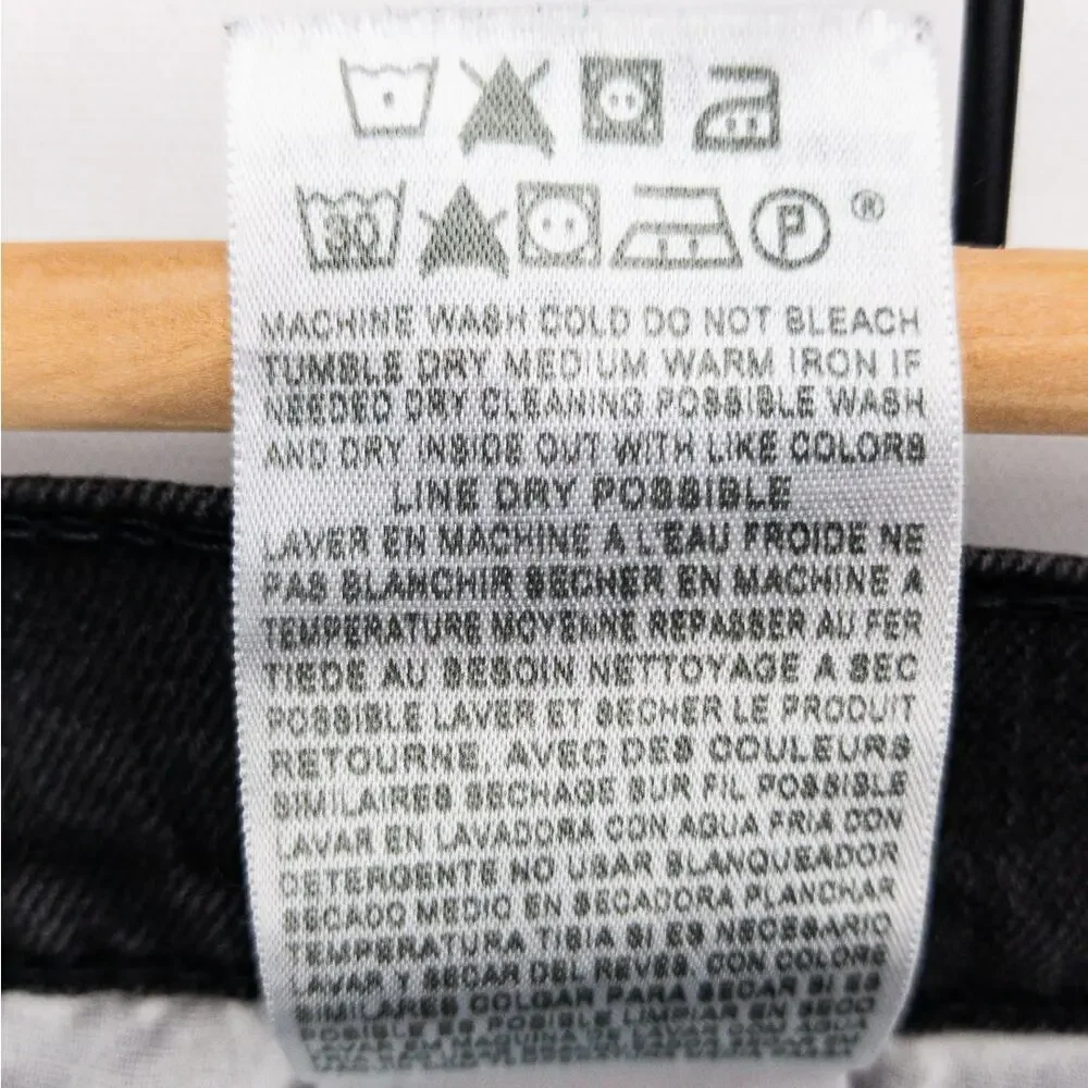 Levi's 514 Slim Straight Jeans Men's 38x30 Black Textured Stretch Denim